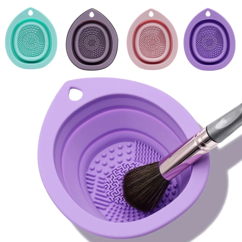 Silikónový make -up čistič skladacích práškových oblátok misky misky Eyeshadow Washing Soft Mäk
