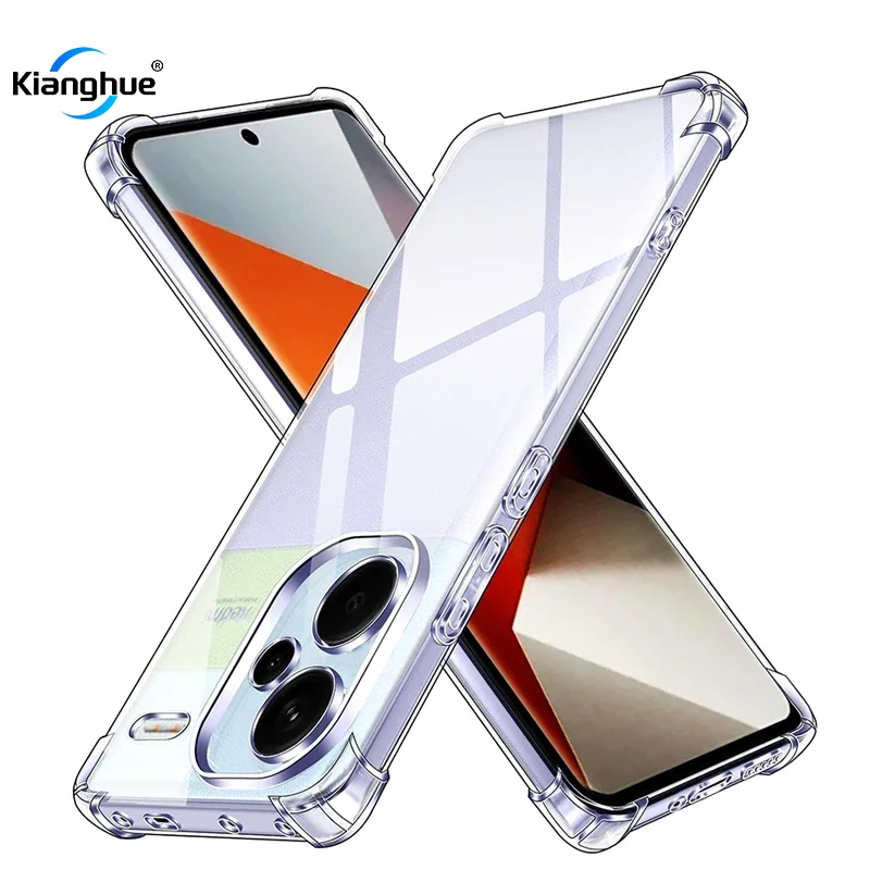Silikónový mäkký nárazový priehľadný puzdro pre Xiaomi Redmi Poznámka 13 12 Pro Plus Pro+ 4G 5G Luxusný ultra tenký číry kryt škrupiny