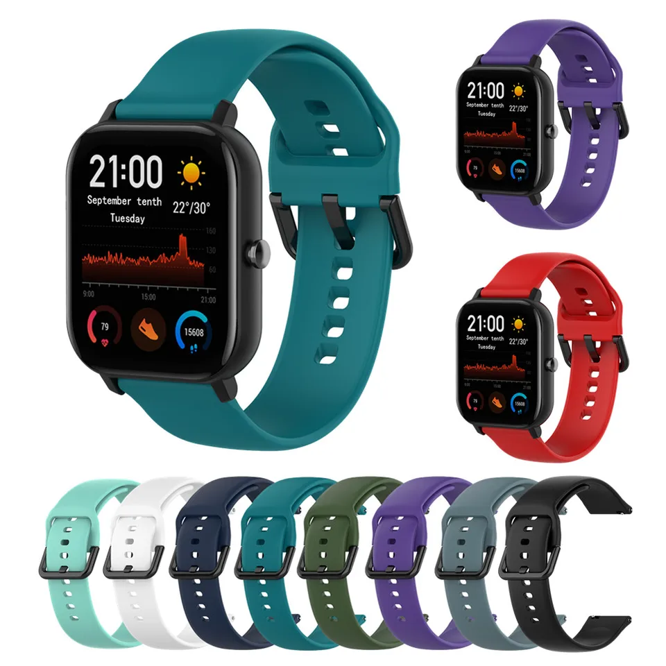Silikónový náramok pre AmazFit GTS 4 GTR 42 mm remienok na zápästie pre Xiaomi Amazfit GTS 2 BIPS pre Garmin VivoActive3 Smart Watch Band Band