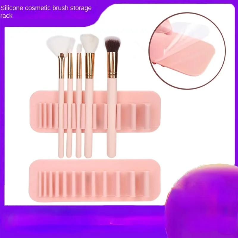 Silikónový nástenný držiak na make -up kefu držiak na úložný priestor pre stánok Organizátor Puzdro tenký maliar