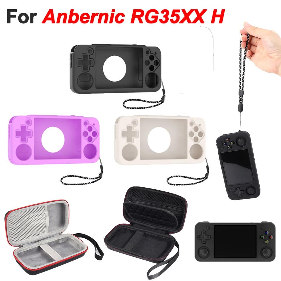 Silikónový ochranný puzdro pre Anbernic RG35XX H Retro Game Console Tvrdo prenášanie puzdrového nárazu mäkkého krytu rukávu pre RG35XX H