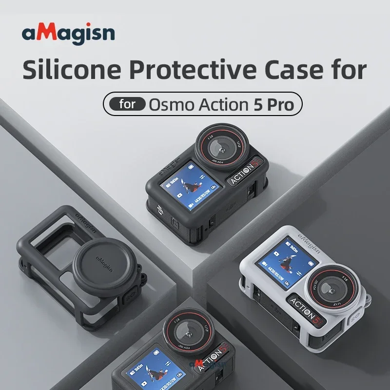 Silikónový ochranný puzdro pre DJI akciu 5 Pro Full Cover Silikone Case Case Shell Cap Premer pre DJI Action 5 Pro Camera Accesso