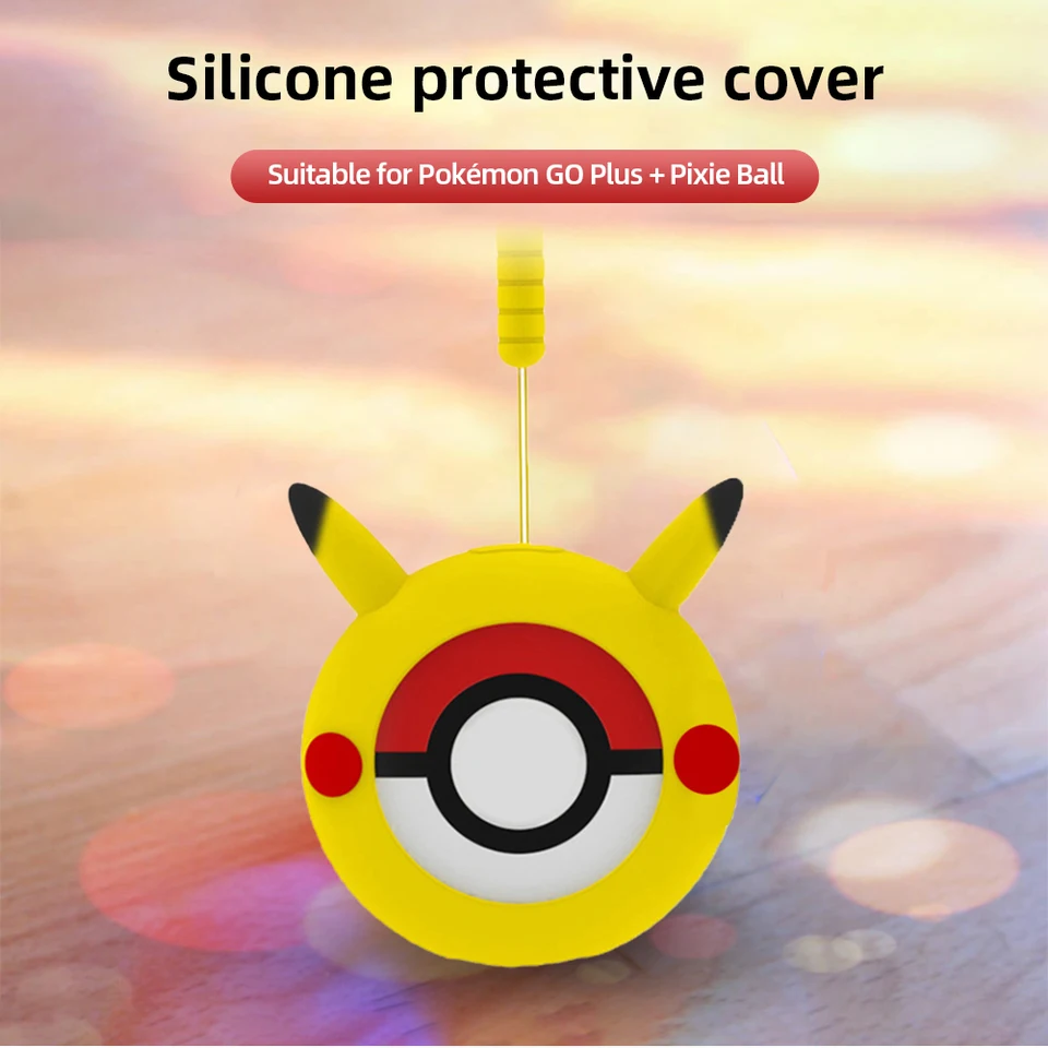 Silikónový ochranný puzdro pre Poké Mon Go Plus + Cartoon Anime Kawaii Pika Shockproof Cover s lanom pre poke mon go plus