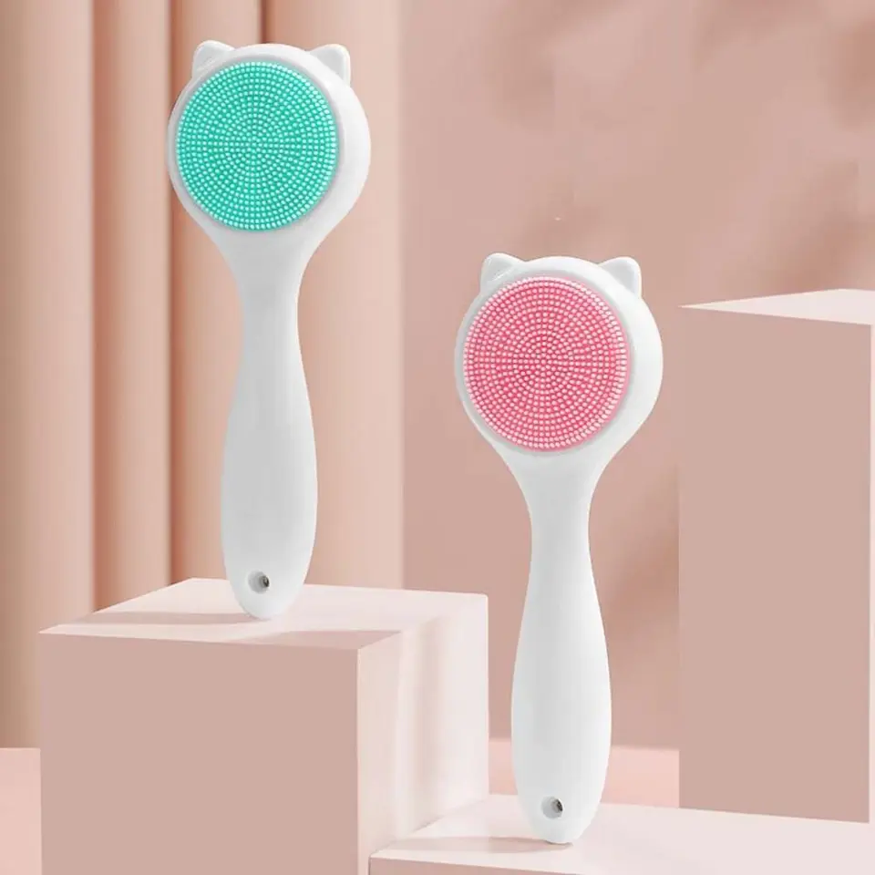 Silikónový oxid kremičitý gél tváre kefka na tvár Mačka tvar mäkká exfoliačná kefka na tvár hlboké čistenie pokožky starostlivosť o pleť tvár