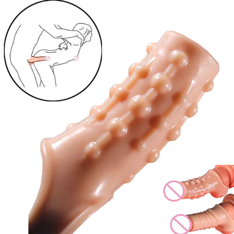 Silikónový penis zväčšenie rukávového kohútika Penis zámok penis stimuluje pohlavné produkty G-spot Oneskorenie ejakulácie pohlavné hračky pre mužov dospelých