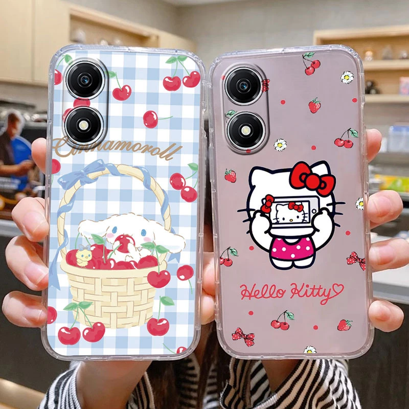 Silikónový puzdro pre Honor X5 Plus Cover Bumper Soft TPU Roztomilý karikatúra Kuromi Rabbit Sanrio Anime Fundas pre Honor X5+ 6,56 