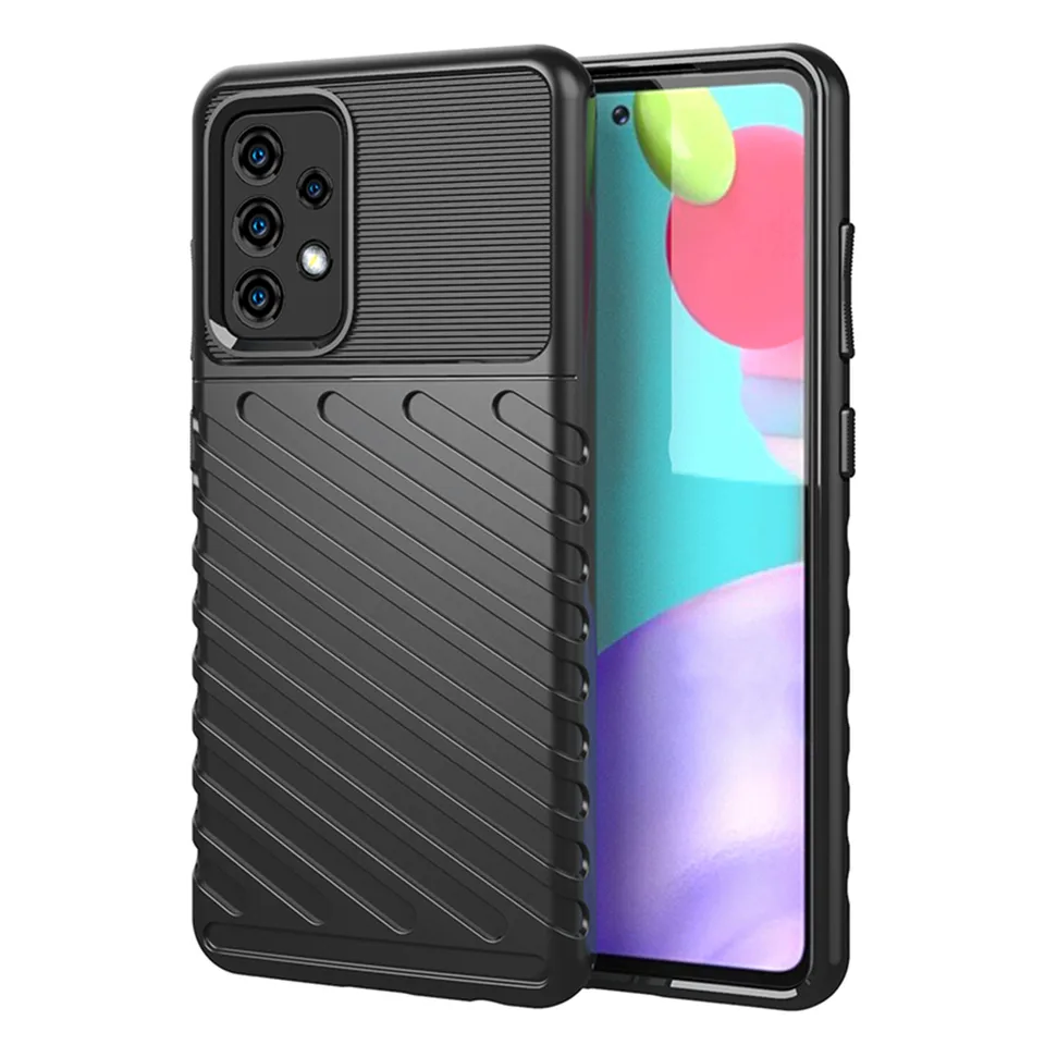 Silikónový puzdro pre Samsung A52 4G Galaxy A51 A52 A52S A53 A54 5G Luxury Thunder Phone Cover pre Galaxy A50 A51 Soft