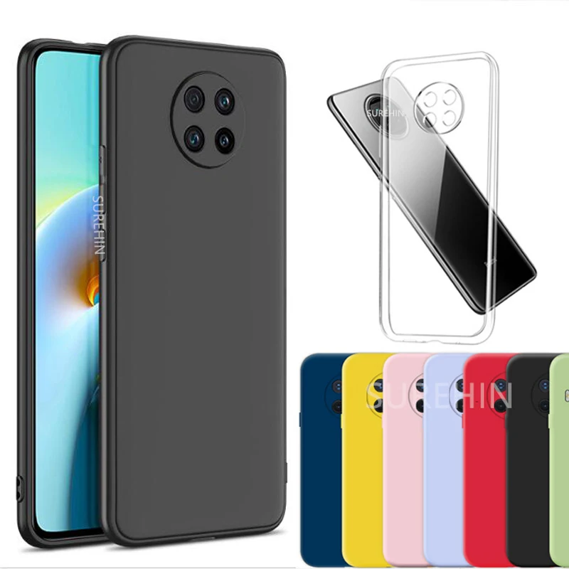 Silikónový puzdro pre Xiaomi Redmi Poznámka 9t Kryt 9 T Transparentné čierne červené červené modré ružové zelené mäkký kryt pre Redmi Note 9T puzdro