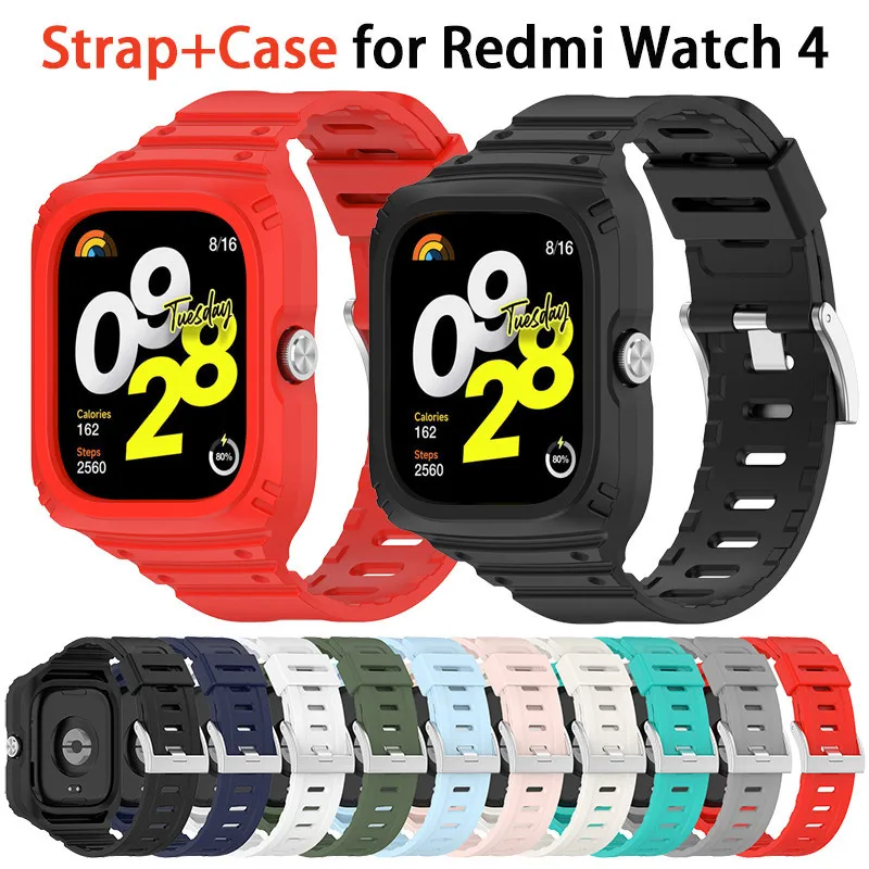 Silikónový puzdro+remienok pre Redmi Watch 4 Smartwatch Splavný náramok Sport Bracelet Brace pre Xiaomi Redmi Watch4