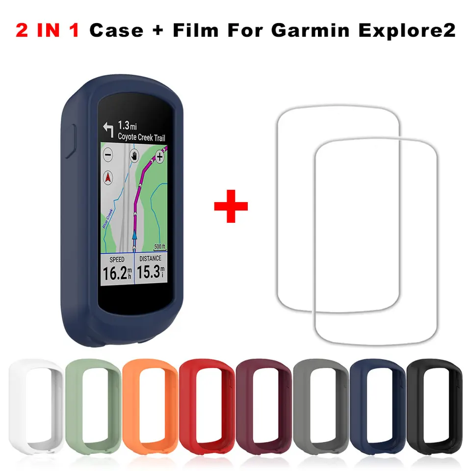 Silikónový puzdro TPU + 2ks temperovaný sklenený film pre Garmin Explore 2 GPS Obrazovka Obrázok Obrázok Explore2 SMART2