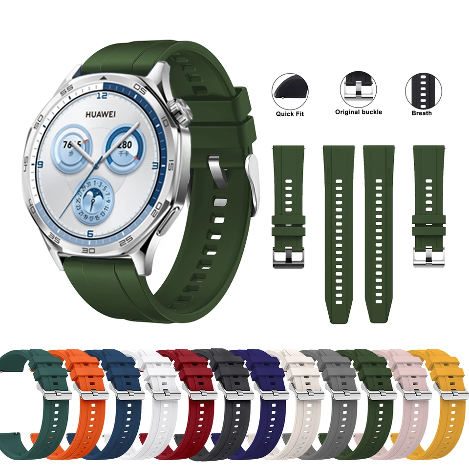 Silikónový pás 22 mm pre Huawei Watch GT 5 46 mm/GT5 Pro 46 mm Originálny klasický pánsky remienok pre huawei hodinky GT Series WatchBand