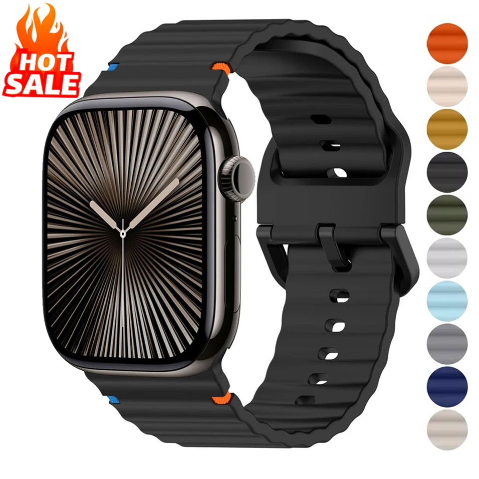 Silikónový pás pre Apple Watch Strap 42 mm 46 mm 45 mm 49 mm 44 mm 41 mm 41 mm 38 mm náramok Correa Iwatch Series 10 9 8 7 6 SE Ultra 2