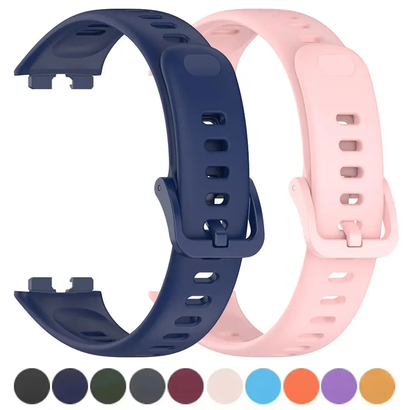 Silikónový remienok na zápästie pre Huawei Band 8 9 NFC náramok náramok pásu Sport Sport Sport Priedušné popruhy Smart Watch Nahradenie príslušenstva