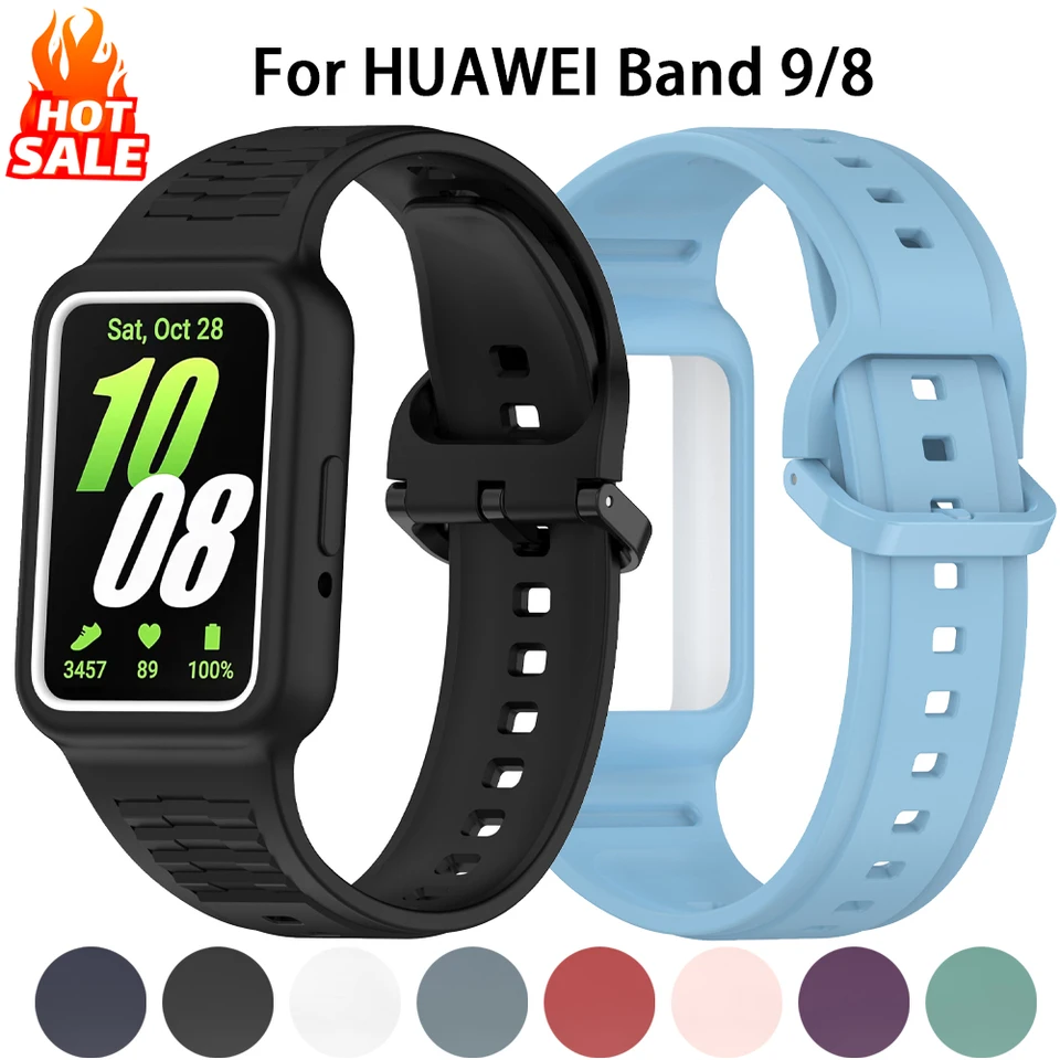 Silikónový remienok pre Huawei Band 9 8 NFC Correa Accessories Smartwatch Sport Sport Sport Bracelet Forsamsung Galaxy FIT3 náramok