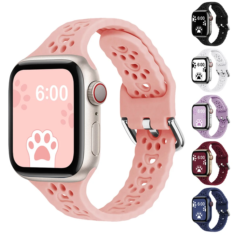 Silikónový remienok pre mačku pre pás Apple Watch Band 44 mm 40 mm Correa 38 42 mm náramok IWATCH Series Ultra 8 7 SE 6 5 4 3 49 mm 45 mm 41 mm