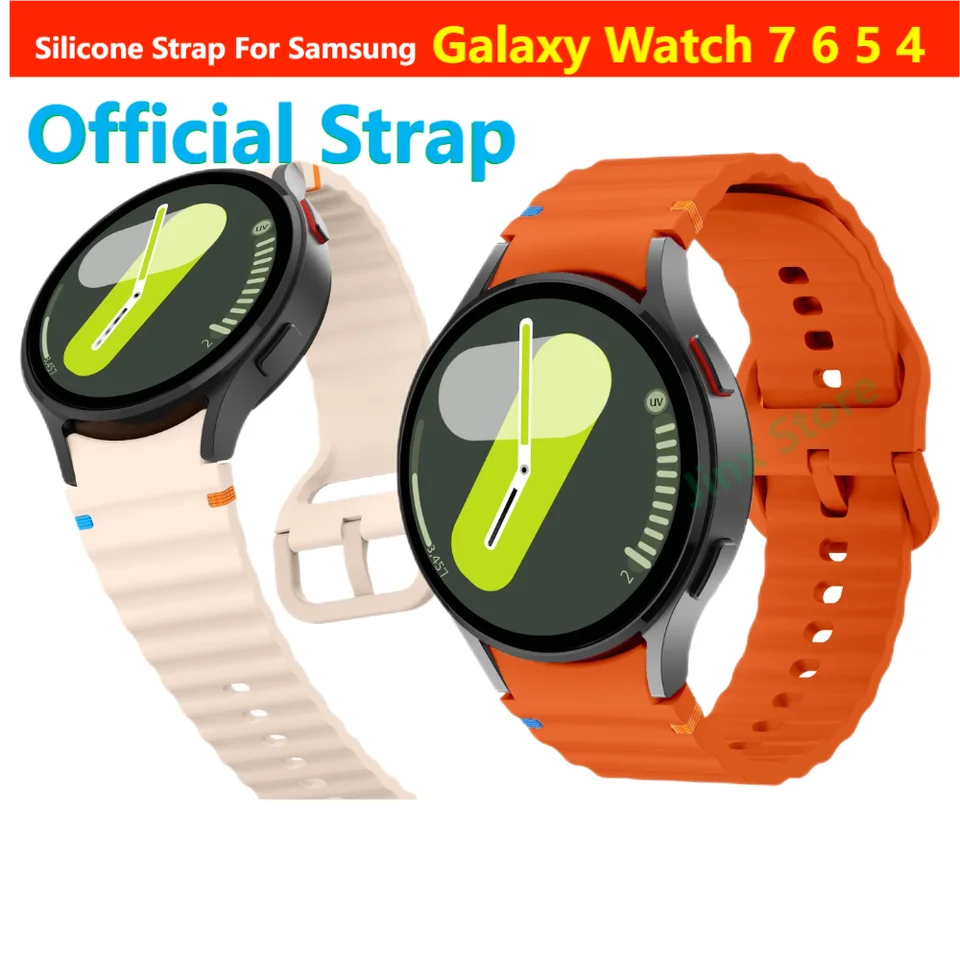 Silikónový remienok pre Samsung Galaxy Watch 7 6 5 Pro 44mm 40 mm 45 mm Fe Sport Band Náramok Classic 43 mm 47 mm