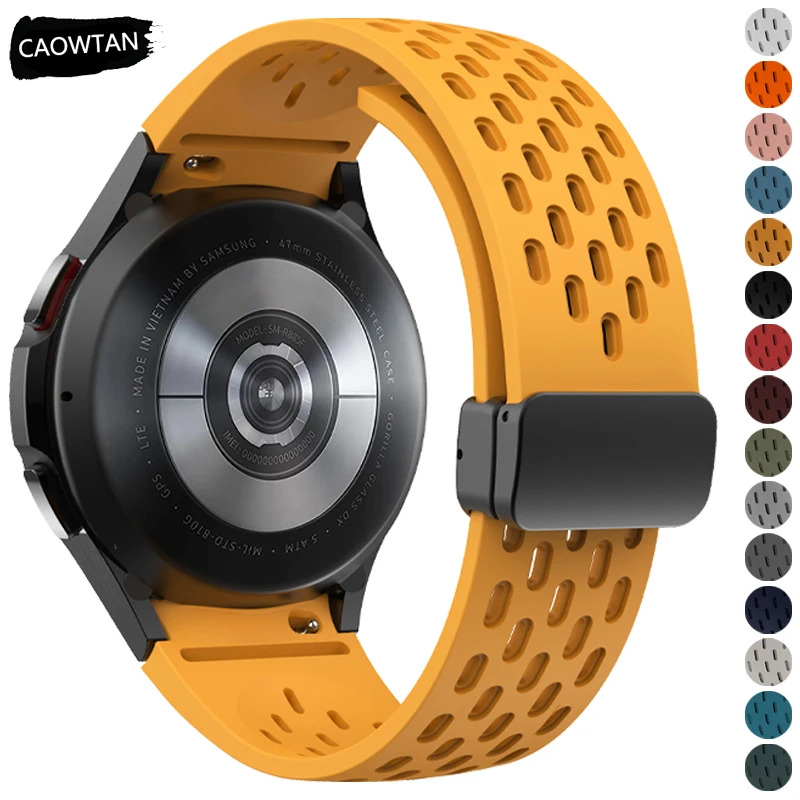 Silikónový remienok pre Samsung Galaxy Watch 7 6 5 4 40 mm 44 mm 5pro 45 mm magnetický pracka Band 6 Classic 43 mm 47 mm No Gaps náramok