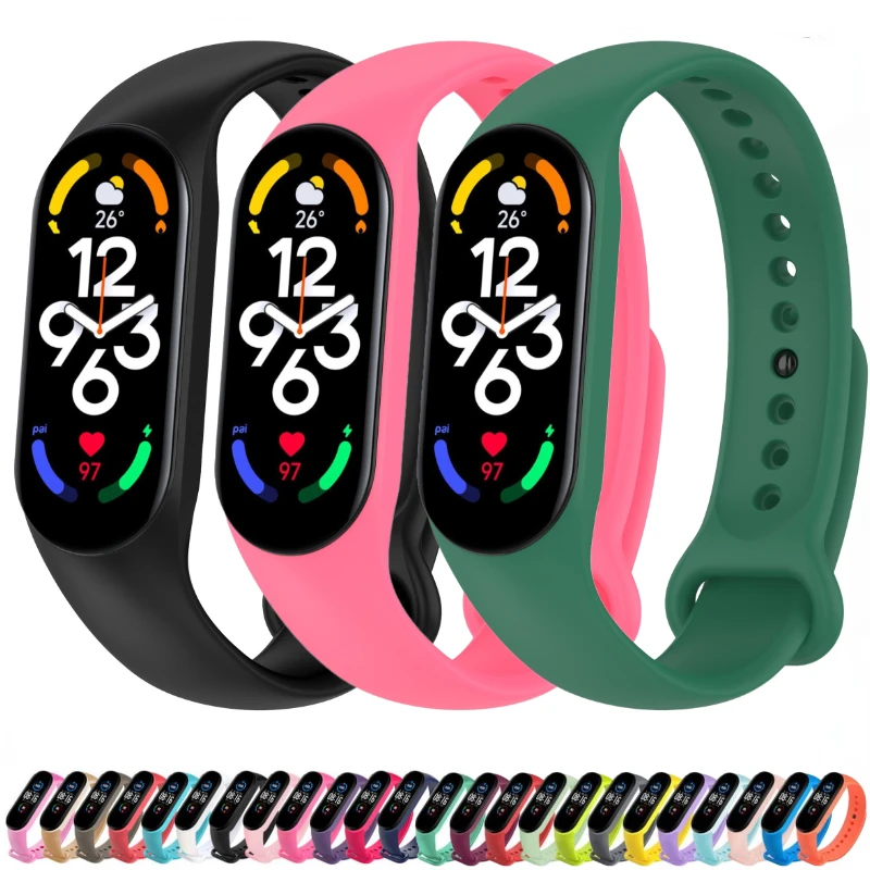 Silikónový remienok pre Xiaomi Mi Band 7 6 Soft Sports Nastaviteľný náramok náramku Miband Band 5 4 Strap pre Xiaomi 7 6 5 4 Correa