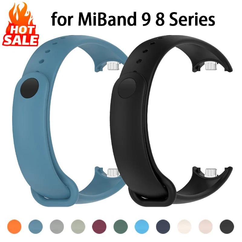 Silikónový remienok pre Xiaomi Mi Band 9 8 SPREP NFC Sport GUMBER náramok náramok pulseira correa xiaomi inteligentný pás 8 príslušenstva 8