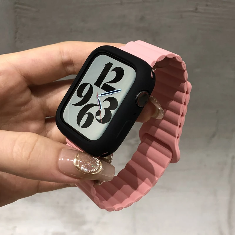 Silikónový remienok + puzdro pre Apple Watch Band Ultra 2 49 mm 44 mm 45 mm 42 40 mm 38 41 mm náramok pre IWatch 9 7 8 6 5 4 SE pás