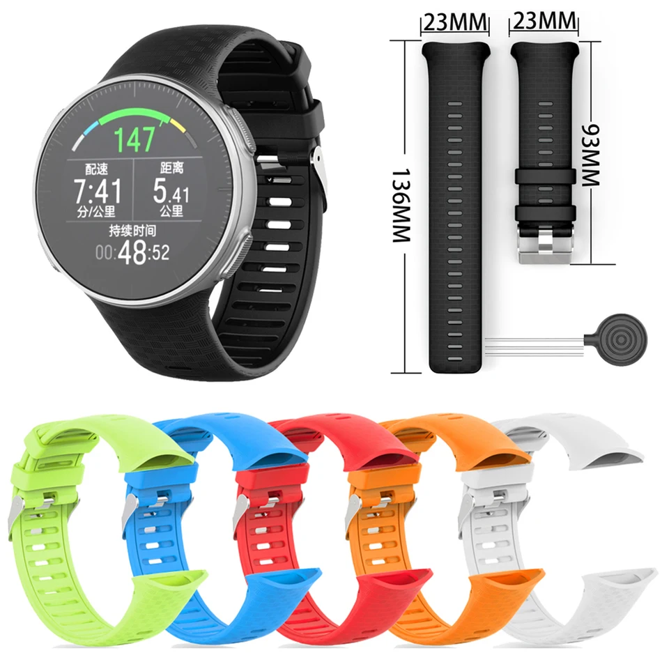 Silikónový remienok Smartwatch Strap Nastaviteľné hodinové pásy Pohodlné s prackou pre Polar Vantage v Smartwatch