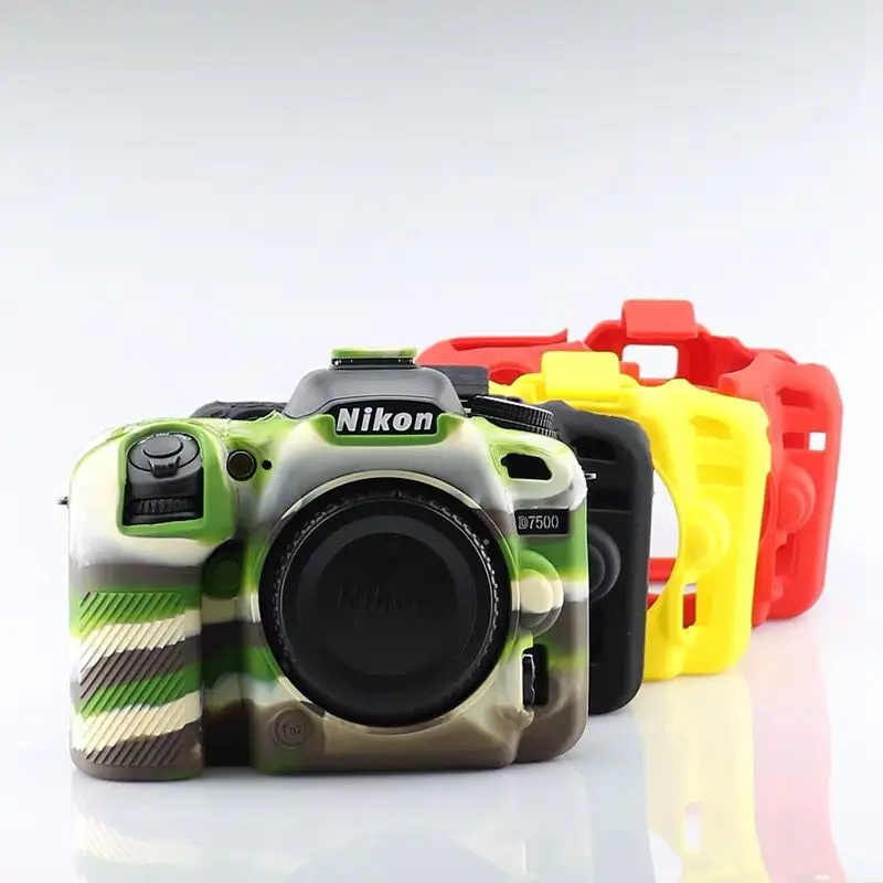 Silikónový rukáv Armor pokožka Case Body Chránič pre Nikon D7500 D 7500 DSLR Camera Gumber Shell Ochranná mäkká video taška