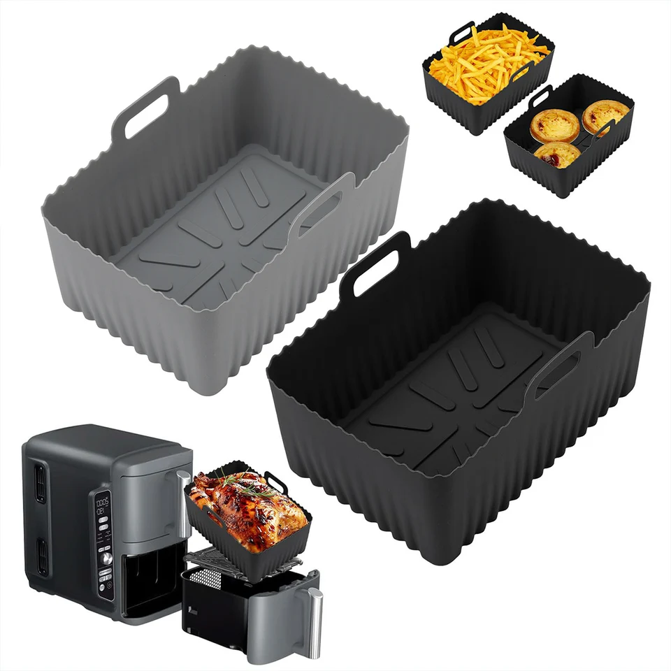 Silikónový vzduchový fritéza vložky hrnca Airfryer Basket Cooking Gadgets, opakovane použiteľný podnos na pečenie, ktoré nie sú k dispozícii