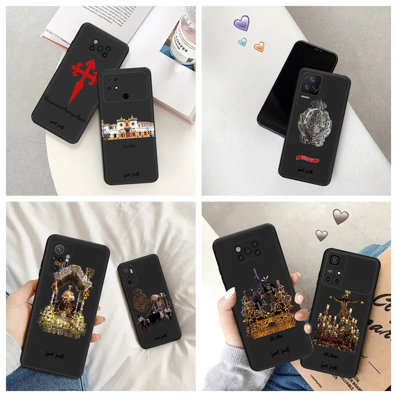 Silikónový čierny telefón pre puzdro pre Xiaomi Mi Poco C61 F5 F4 GT F3 F1 X4 X3 X5 M3 M4 Pro M5 C51 C50 C40 CRILA MARY JESUS ​​KRYT