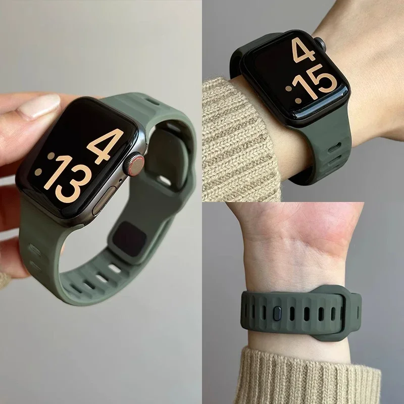 Silikónový športový remienok pre Apple Watch Band 49 mm 45 mm 44 mm 42 mm 40 mm 41 38 Correa náramok Iwatch Series 10 9 8 7 6 5 4 3 SE Ultra