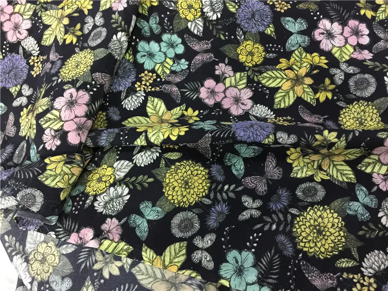 Silk Crepe de Chine Digitálna tlač 16 Široký letný ručný ohňostroj
