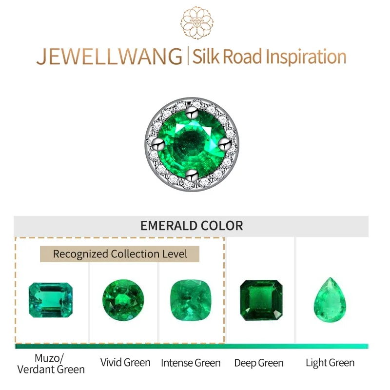 Silk Road Inspiration 18k Pure Gold Lab pestované 1 CT Emerald Stud náušnice pre mužov alebo ženy | Obklopené diamantmi luxusnými šperkami