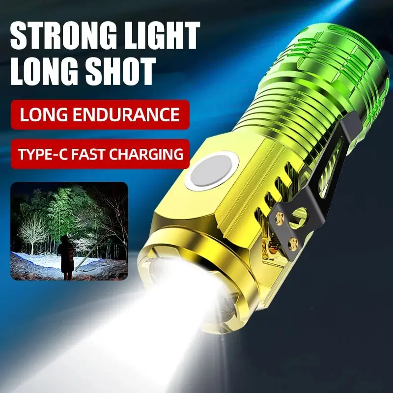 Silná LED baterka Super jasná mini prenosná trojitá monštrum Multifunkcia nabíjania magnetu Home Outdoor Prenosné svetlo