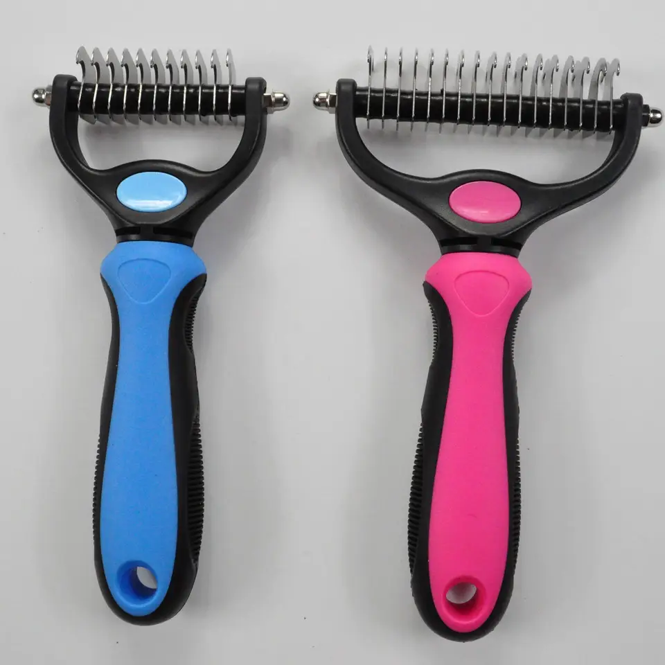 Silné psie hrebene, ktoré nekĺzne nehrdzavejúca oceľ Remover s kožušinami, mačky Chihuahua Používajte voľné uzly Groomming Tools Pet Products