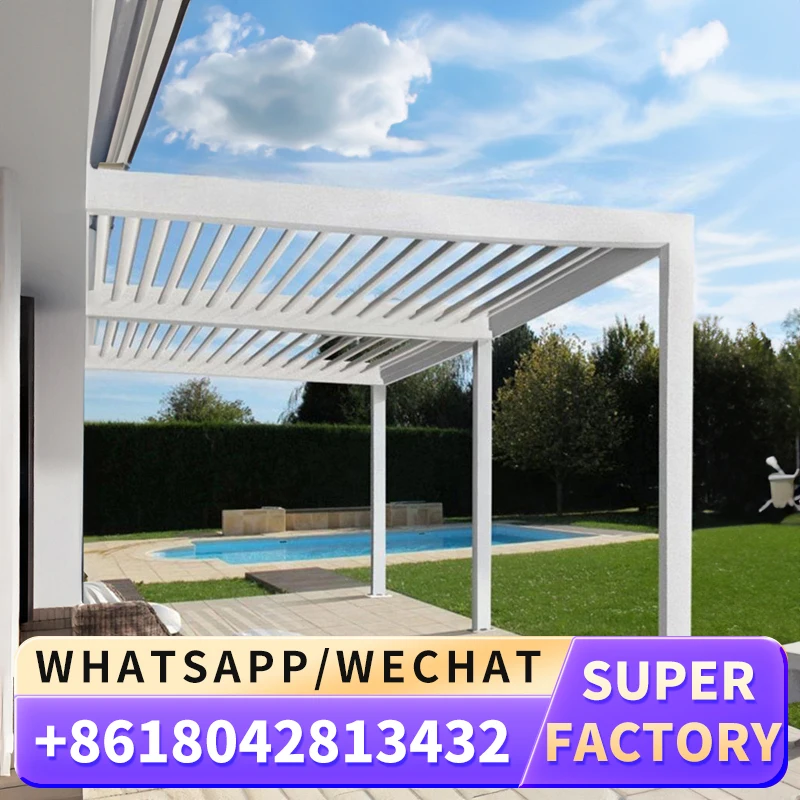 Silné vetry kovové pergola bioklimatické hliník altánok elektrická strecha pergolu Pergola Pergola Parking Parking Hal