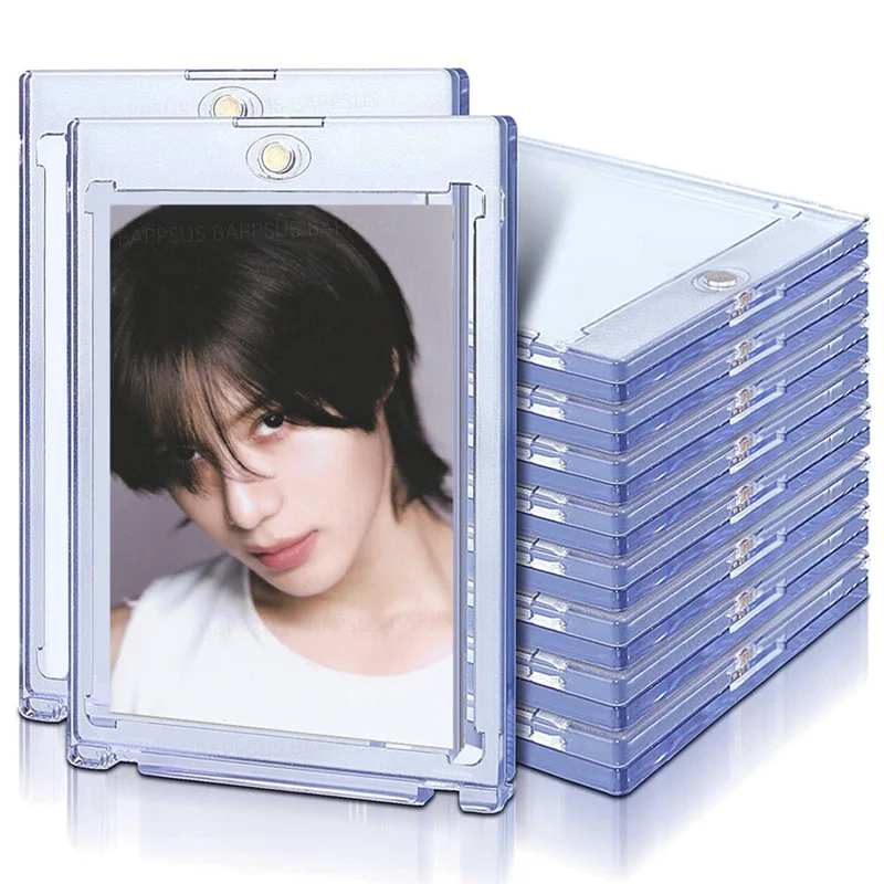 Silný magnetický 35pt HD akrylový držiteľ karty Clear Ochranné puzdro Gaming Trading Sports Card Držiteľ KPOP Idol Photo karta rukáv