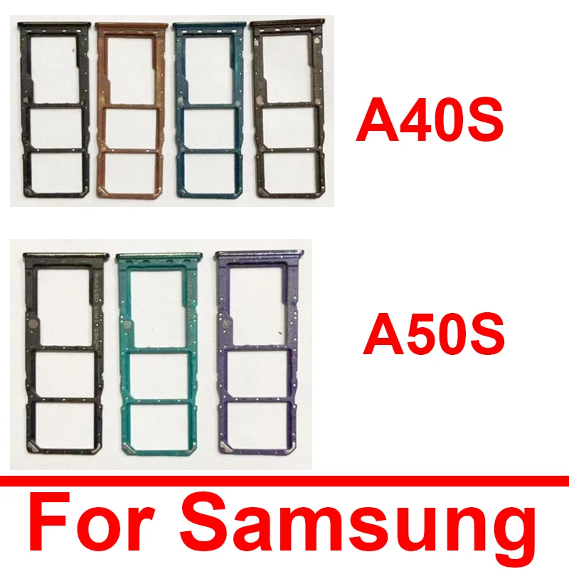 SIM Card Tray pre Samsung A40S A3050 A3058 A50S A507 Čítať SIM Adaptéry SIM Adaptéry karty Držiak na výmenu dielových dielov