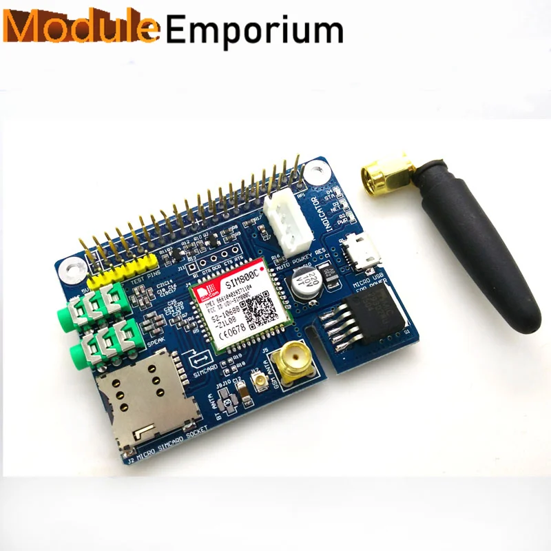 SIM800C GPRS GSM Modul pre vývojovú dosku pre Raspberry Pi