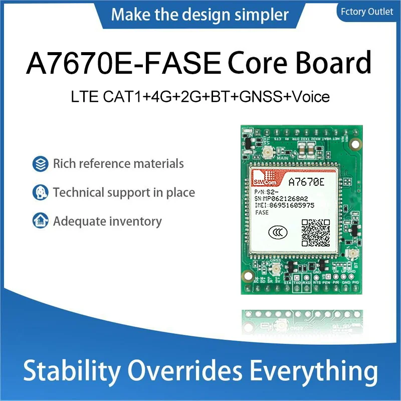 SIMCOM A7670E FASE 4G CAT 1 S GSM GPS MODULOVÝ KORMÁLNA KORMÁLNA doska A7670E TTL Serial Port Mirco USB Voice