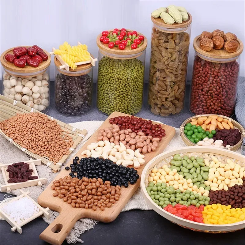 Simulačné potravinové rekvizity umelé lotosové semeno kešu kešu orech Raisin pšeničná ryža ryža červené dáta