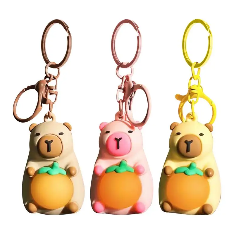Simulácia Capabary Anime osvetlenie v tmavej hračke roztomilé mini bábiky Teplé svetlo Klávesové kľúče tvorivé svetelné svetelné kľúče capybara