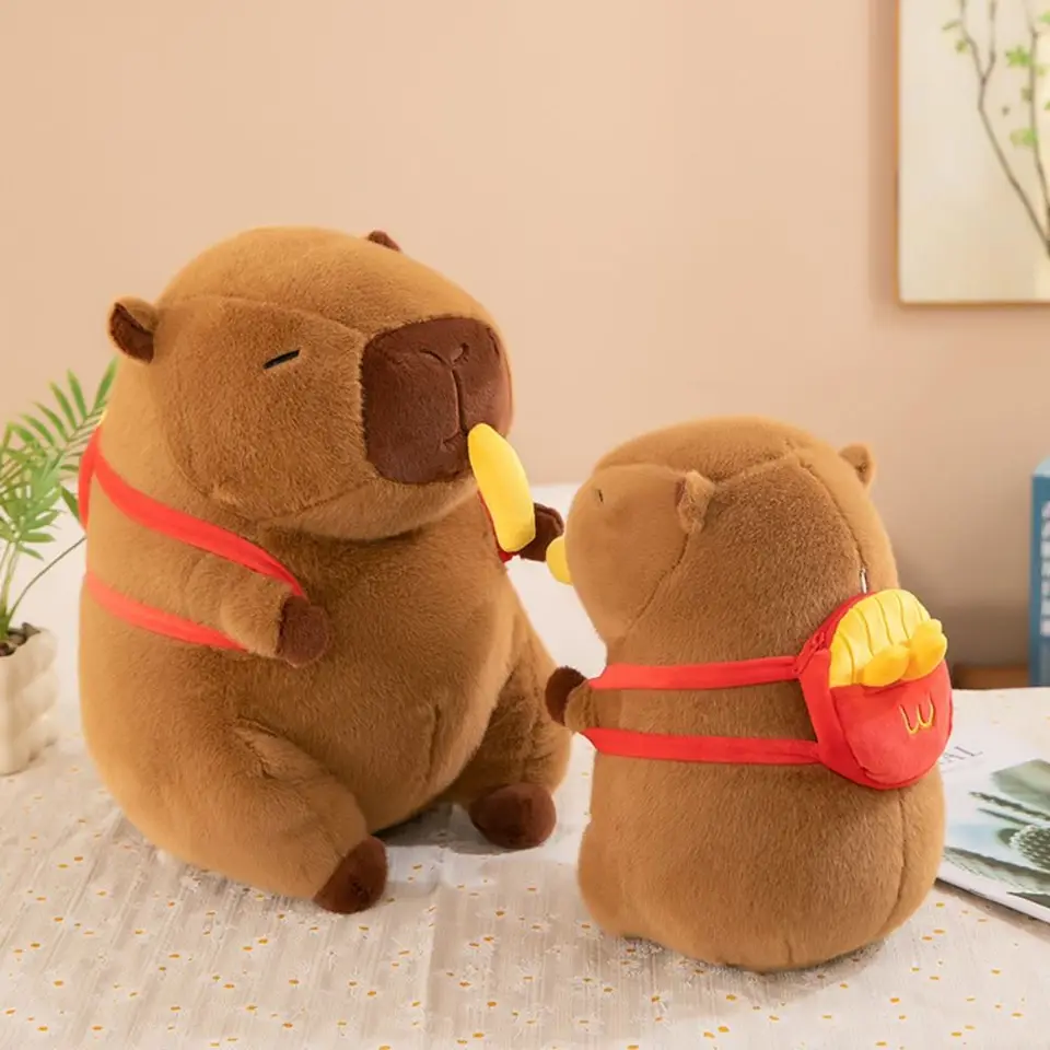 Simulácia francúzskych hranoliek capybara plyšová hračka s roztiahnuteľnými látkami bábika Capibara Anime Fluffty hračka roztomilý