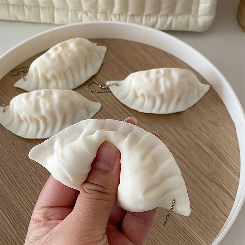 Simulácia knedle Kľúčenka taška prívesok roztomilý mini squishy hračky knedle simulácia jedla dekorácia kúzla stres reliéf darček