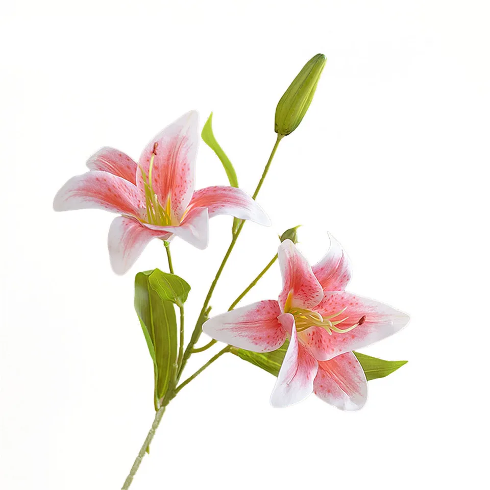 Simulácia kvetina Lily Artificial Flower Lily Falošná plastová plastová kvetina svadobné miesta Hotel Office dekorácie kvetina viac farby