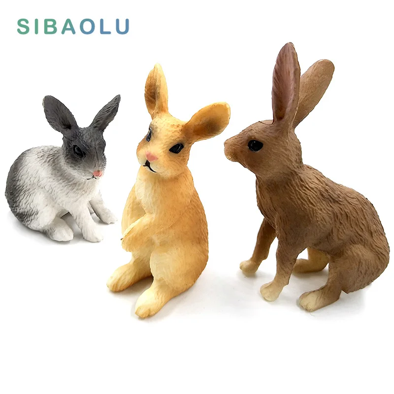 Simulácia Mini králičí zvierací model postava zajac figurín domov dekor miniatúrna záhradná dekorácia Doplnky Moderná socha