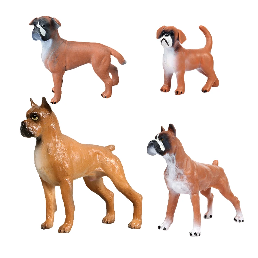 Simulácia plastový zvierací figurín roztomilý psť psom nemecký boxer figúrky hier Bulldog Model Zberateľné dekorácie Detské hračky Darček