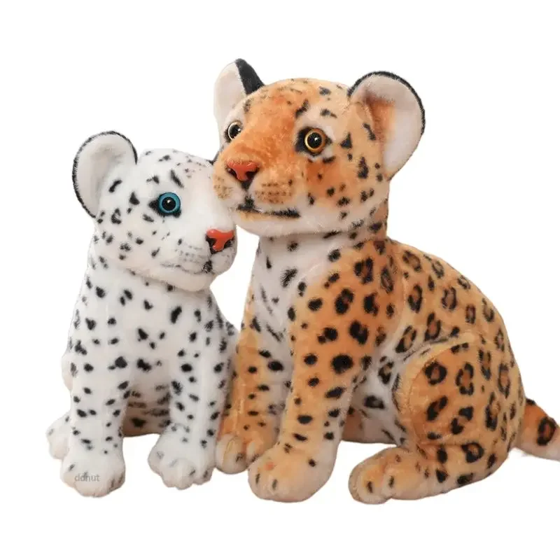 Simulácia snehu leopard plyšové hračky mäkké plnené zvieracie vankúš