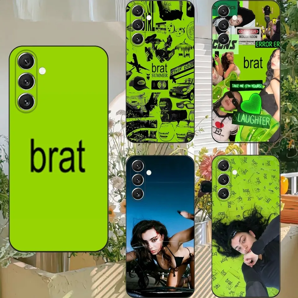 Singer C-Charli XCX BRAT PASE pre Samsung S21, S22 Ultra, S20, S30 Plus, S22 Plus, S23, S30 Ultra 5G Silikónový kryt