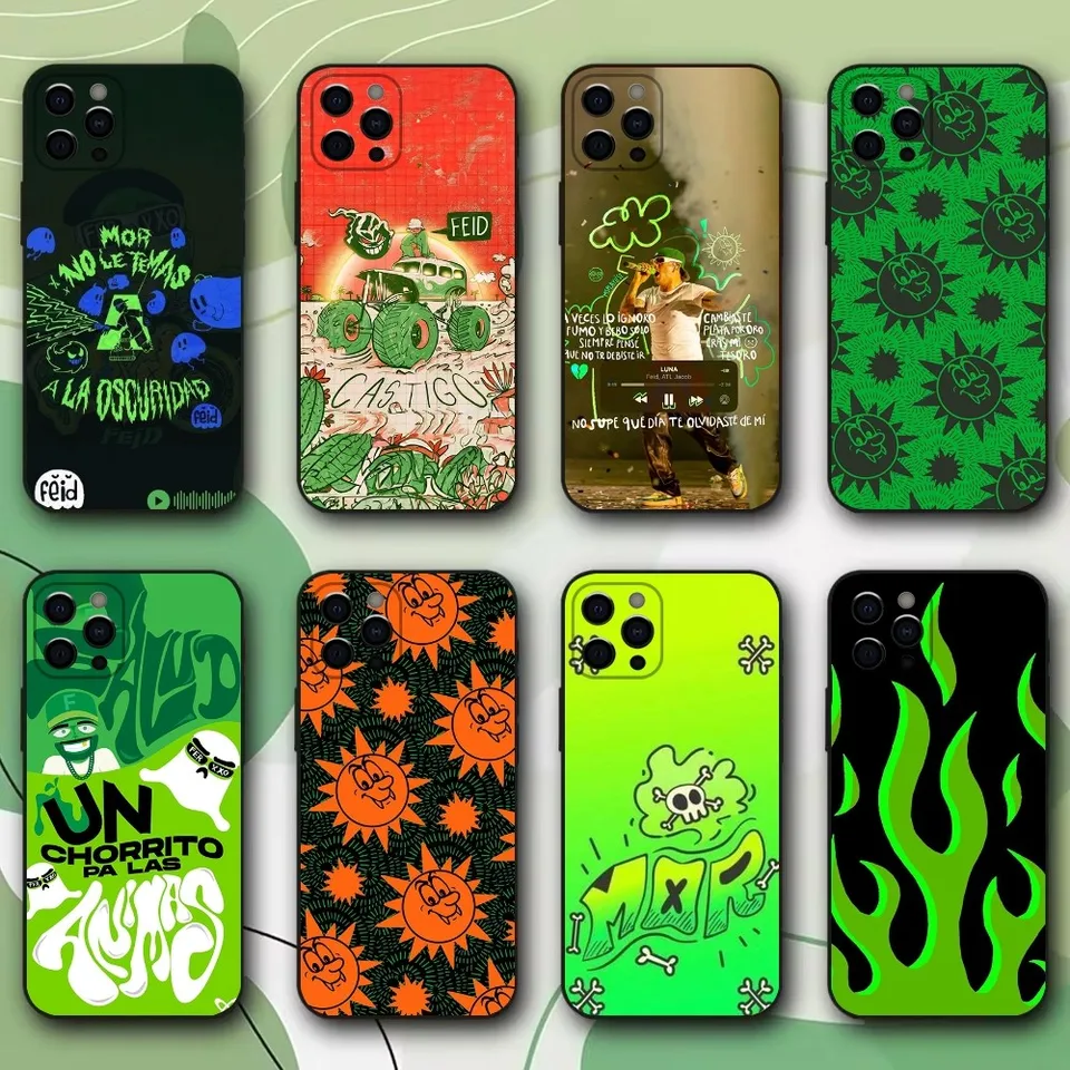 Singer F-F-Feid Ferxxo Sixdo Pase Pase pre iPhone 16,15,14,13,12,11, Pro, X, XS, Max, XR, Plus, Mini Soft Black Cover