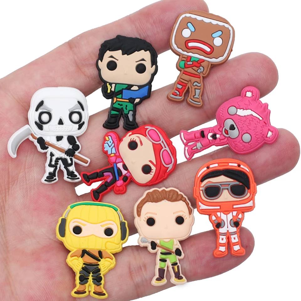 Single Sale 1pc PVC Game Character Charms, Shoe Buckles Doplnky Fit Bands náramky, Detská párty Darček X-mas