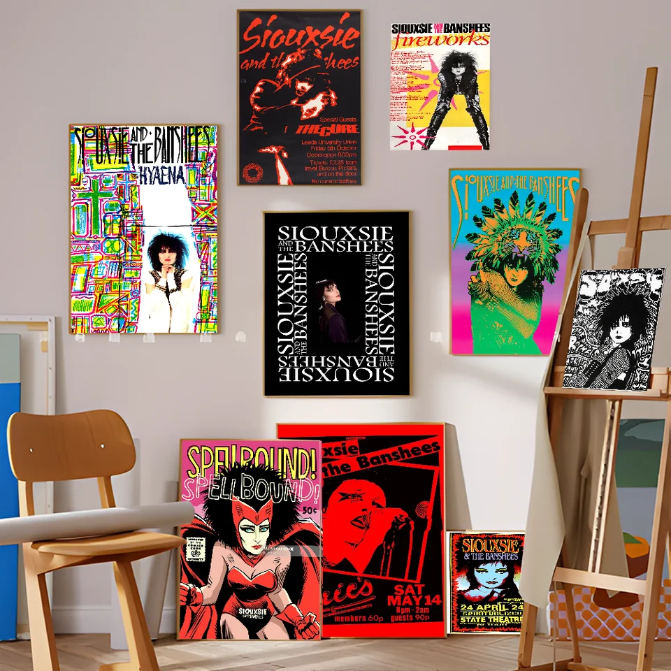 Siouxsie a Banshees Self-spadzujúci umelecký plagát Whitepaper Výtlačky plagátov Artwork estetické umenie nástenné maľba